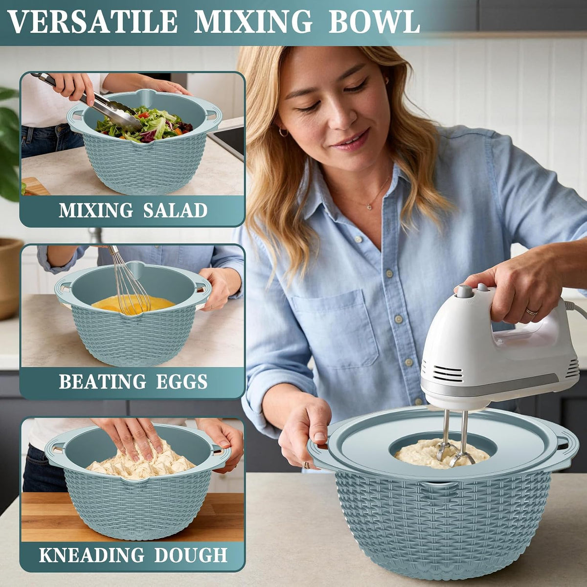 Over the Sink Colander - 6QT Strainers and Colanders - Stainless Steel Strainer - Expandable Sink Colander with Rubber Grip for Strain, Drain, Rinse Fruits, Vegetables, Home Kitchen Essentials