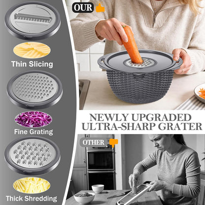 Over the Sink Colander - 6QT Strainers and Colanders - Stainless Steel Strainer - Expandable Sink Colander with Rubber Grip for Strain, Drain, Rinse Fruits, Vegetables, Home Kitchen Essentials