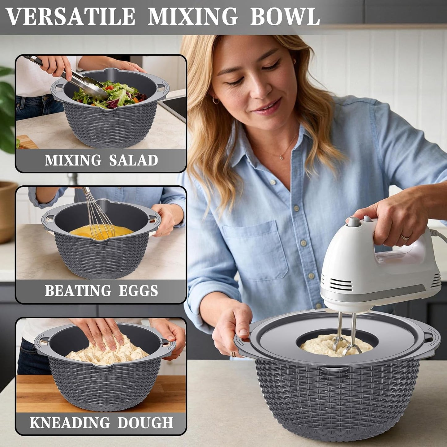 Over the Sink Colander - 6QT Strainers and Colanders - Stainless Steel Strainer - Expandable Sink Colander with Rubber Grip for Strain, Drain, Rinse Fruits, Vegetables, Home Kitchen Essentials