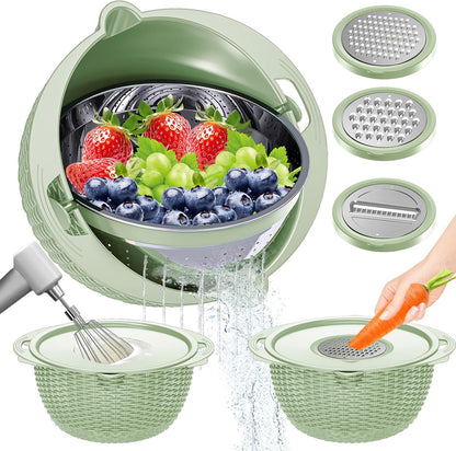 Over the Sink Colander - 6QT Strainers and Colanders - Stainless Steel Strainer - Expandable Sink Colander with Rubber Grip for Strain, Drain, Rinse Fruits, Vegetables, Home Kitchen Essentials