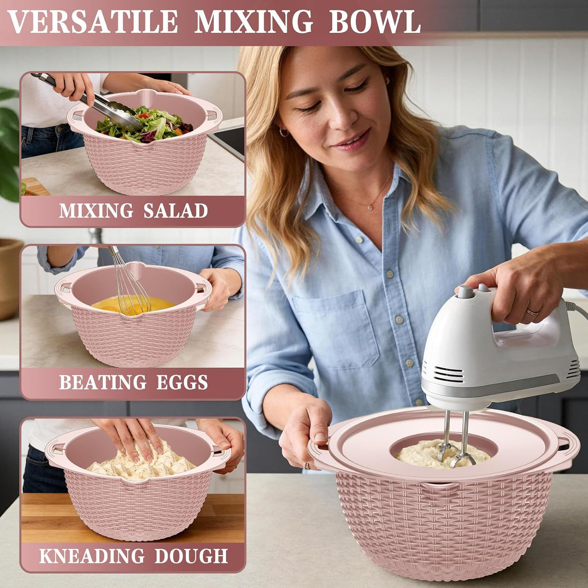 Over the Sink Colander - 6QT Strainers and Colanders - Stainless Steel Strainer - Expandable Sink Colander with Rubber Grip for Strain, Drain, Rinse Fruits, Vegetables, Home Kitchen Essentials