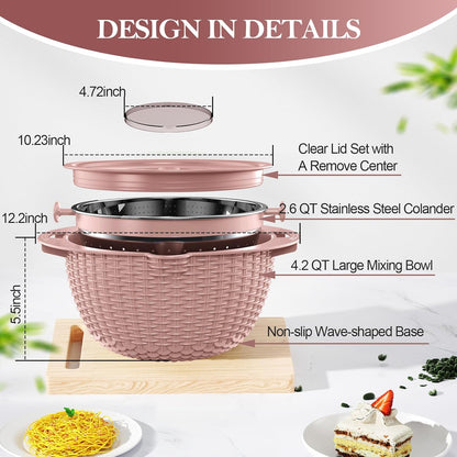 Over the Sink Colander - 6QT Strainers and Colanders - Stainless Steel Strainer - Expandable Sink Colander with Rubber Grip for Strain, Drain, Rinse Fruits, Vegetables, Home Kitchen Essentials