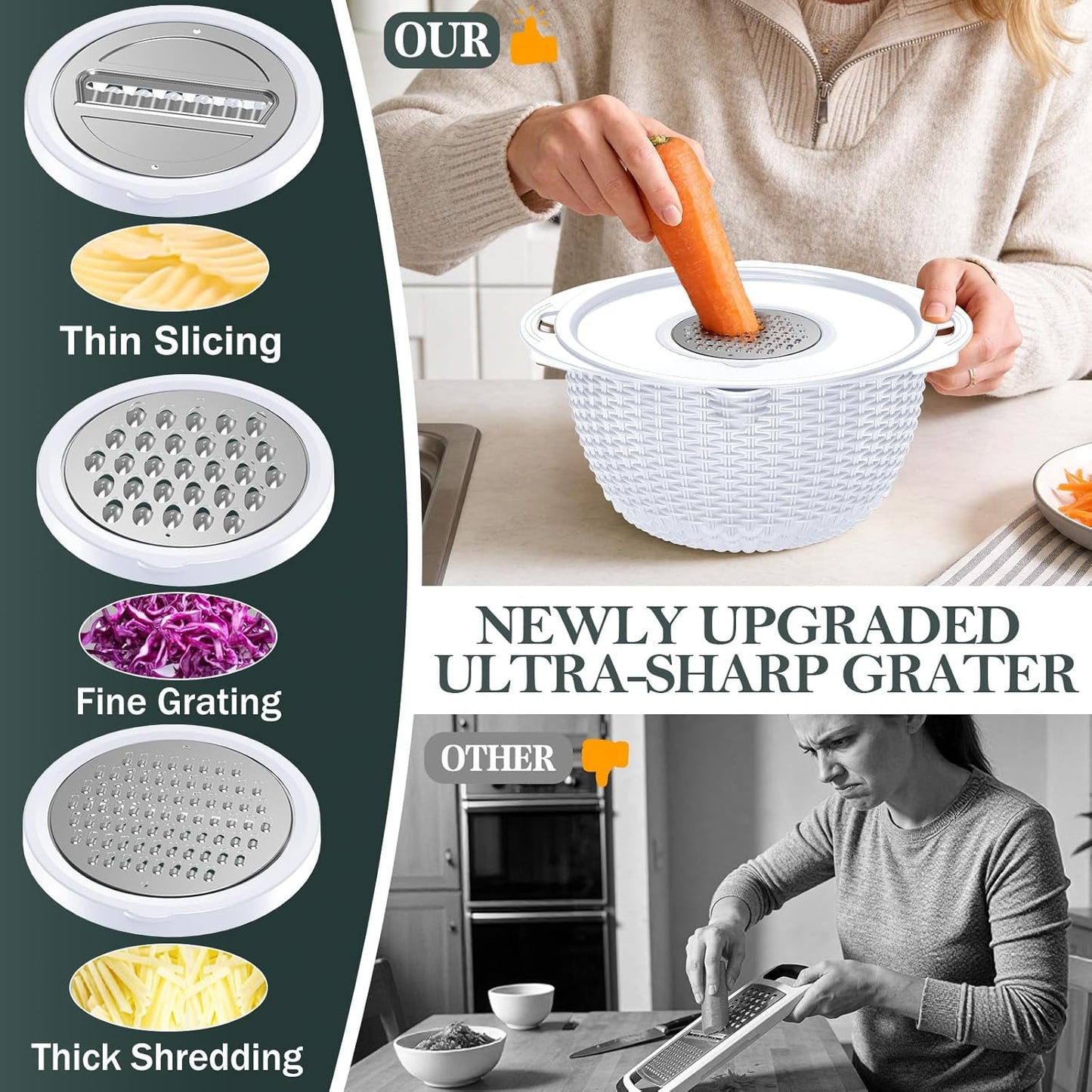 Over the Sink Colander - 6QT Strainers and Colanders - Stainless Steel Strainer - Expandable Sink Colander with Rubber Grip for Strain, Drain, Rinse Fruits, Vegetables, Home Kitchen Essentials