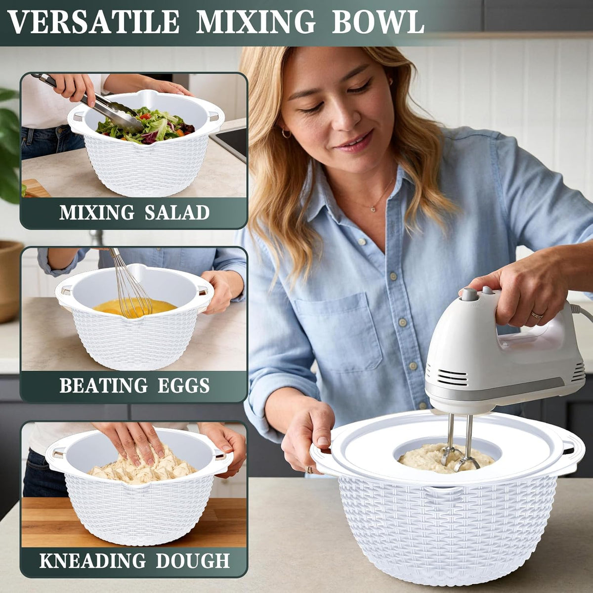 Over the Sink Colander - 6QT Strainers and Colanders - Stainless Steel Strainer - Expandable Sink Colander with Rubber Grip for Strain, Drain, Rinse Fruits, Vegetables, Home Kitchen Essentials