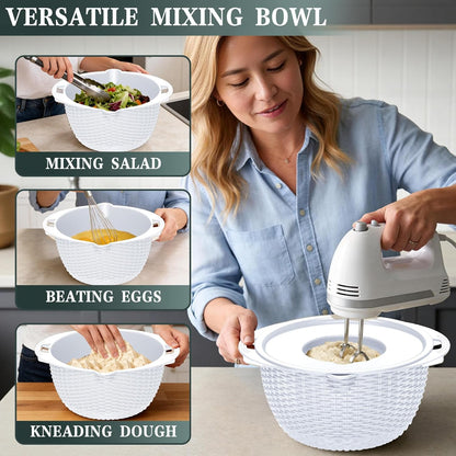 Over the Sink Colander - 6QT Strainers and Colanders - Stainless Steel Strainer - Expandable Sink Colander with Rubber Grip for Strain, Drain, Rinse Fruits, Vegetables, Home Kitchen Essentials