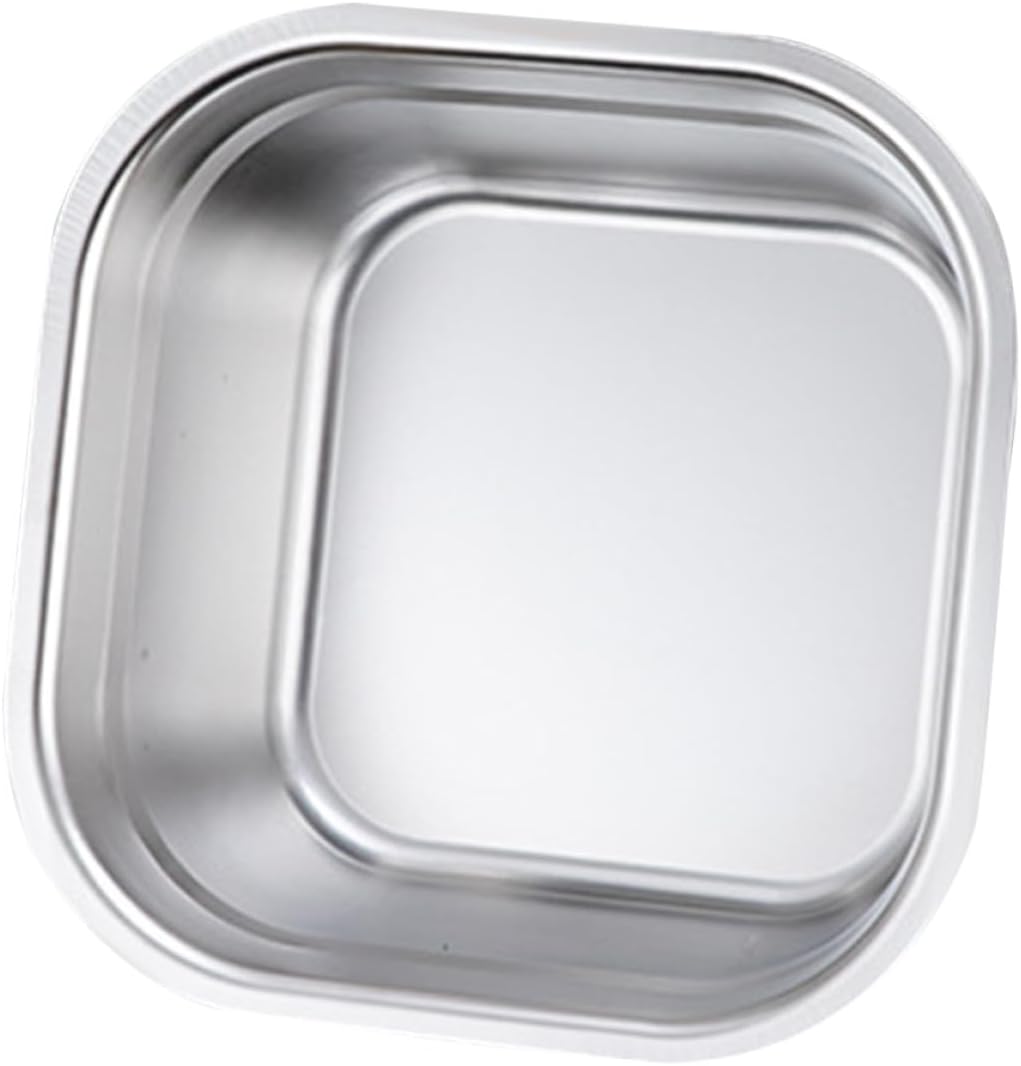 Multifunctional Square Vegetable Washing Basin 9.84 Inch Large Capacity Stainless Steel Kitchen Sink Tub for Food Prep and Cleaning