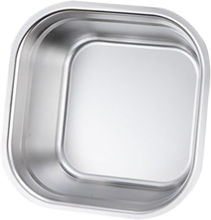 Multifunctional Square Vegetable Washing Basin 9.84 Inch Large Capacity Stainless Steel Kitchen Sink Tub for Food Prep and Cleaning