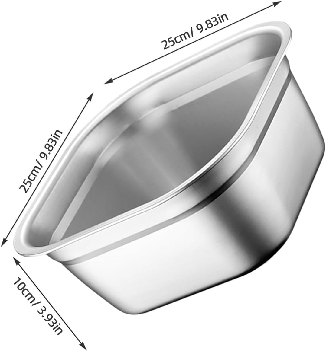Multifunctional Square Vegetable Washing Basin 9.84 Inch Large Capacity Stainless Steel Kitchen Sink Tub for Food Prep and Cleaning