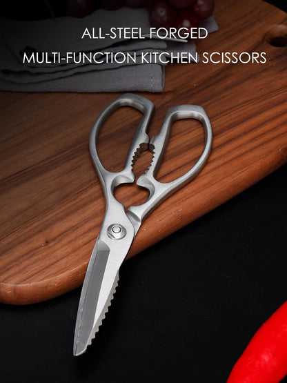 Poultry Shears, Heavy Duty Kitchen Shears With Anti-Slip Handle & Safety Lock, Poultry Scissors for Meat, Chicken, Bone,Turkey, Fish, Spring Loaded, Dishwasher Safe