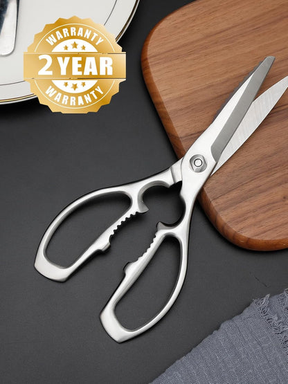 Poultry Shears, Heavy Duty Kitchen Shears With Anti-Slip Handle & Safety Lock, Poultry Scissors for Meat, Chicken, Bone,Turkey, Fish, Spring Loaded, Dishwasher Safe