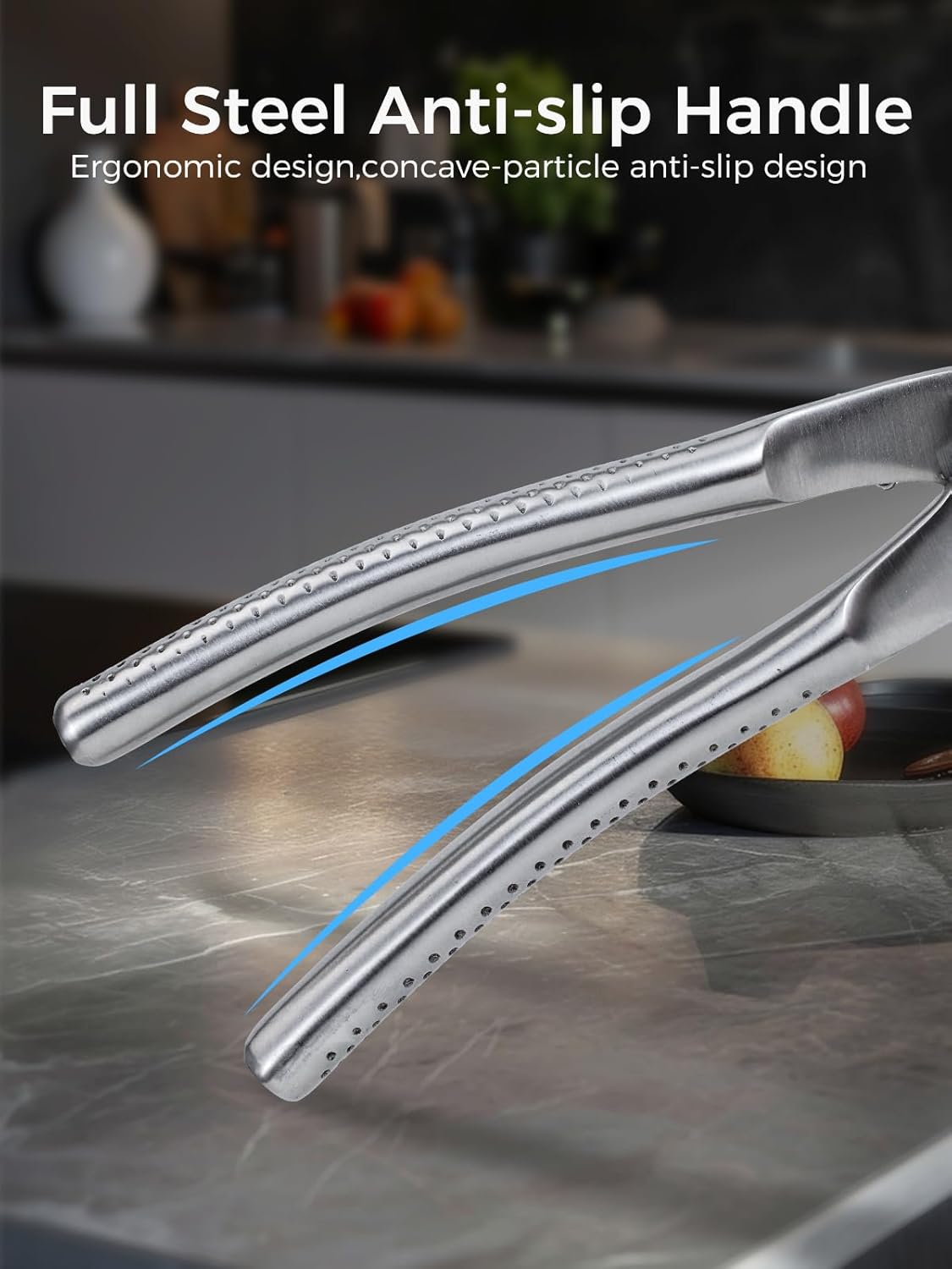 Poultry Shears, Heavy Duty Kitchen Shears With Anti-Slip Handle & Safety Lock, Poultry Scissors for Meat, Chicken, Bone,Turkey, Fish, Spring Loaded, Dishwasher Safe
