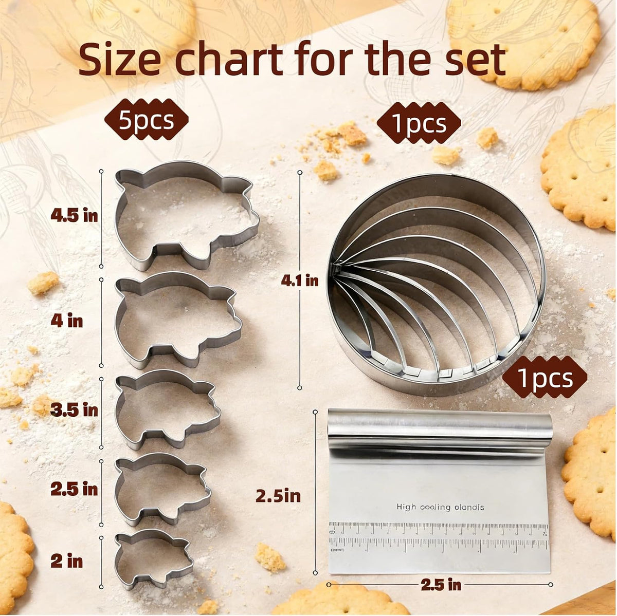 Concha Cutter Set,Stainless Steel Concha Stamp