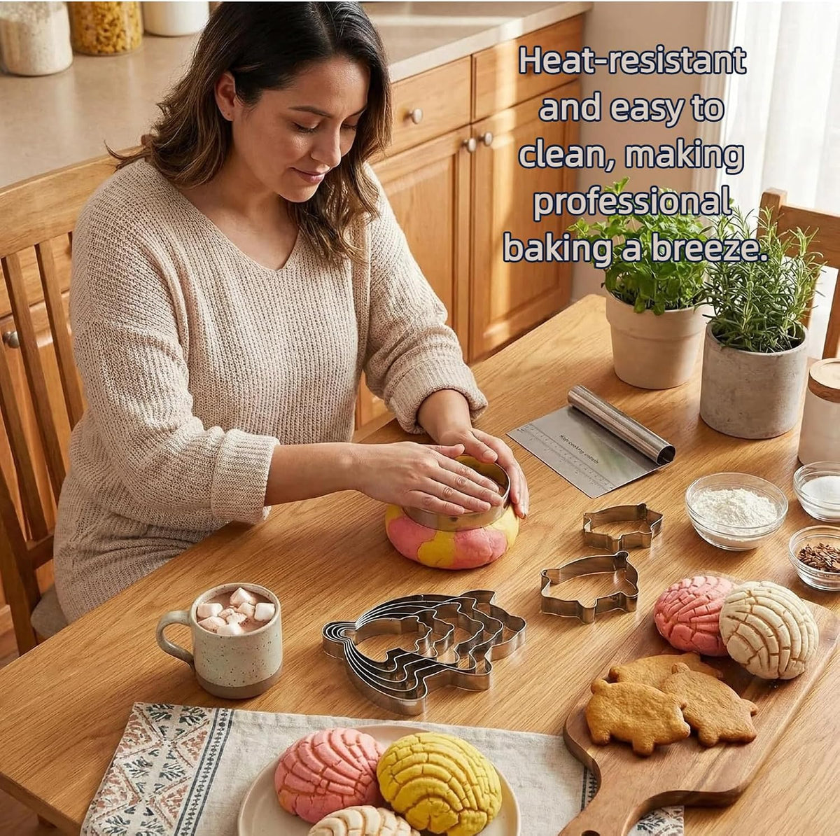 Concha Cutter Set,Stainless Steel Concha Stamp