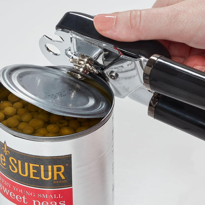 Manual Can Opener and Bottle Opener, High Carbon Stainless Steel Cutting Blade, Large Easy Turn Knob, Ergonomic Handles for Comfortable Grip, Dishwasher Safe Kitchen Gadget