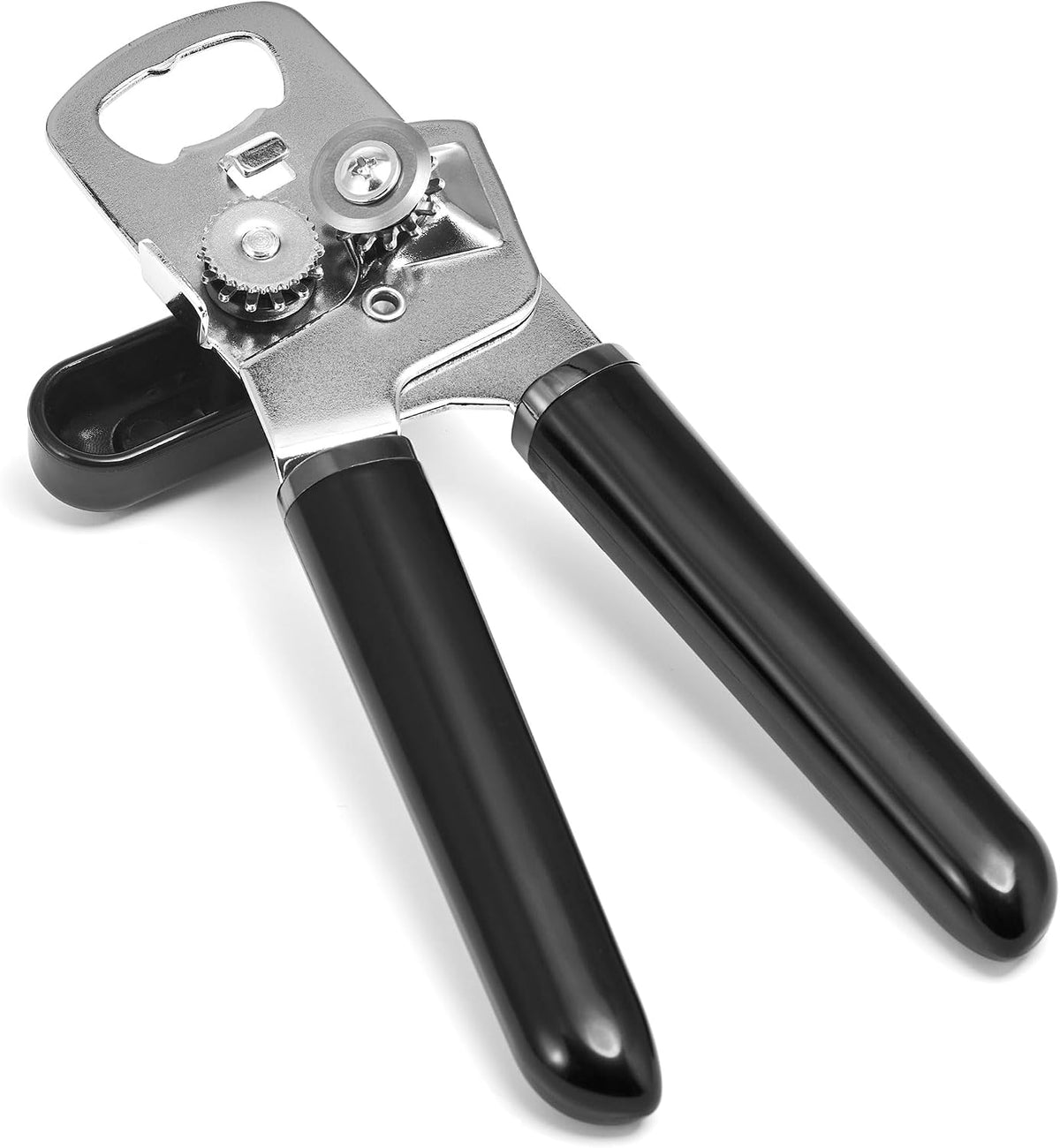 Manual Can Opener and Bottle Opener, High Carbon Stainless Steel Cutting Blade, Large Easy Turn Knob, Ergonomic Handles for Comfortable Grip, Dishwasher Safe Kitchen Gadget