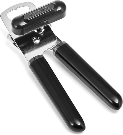 Manual Can Opener and Bottle Opener, High Carbon Stainless Steel Cutting Blade, Large Easy Turn Knob, Ergonomic Handles for Comfortable Grip, Dishwasher Safe Kitchen Gadget