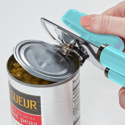 Manual Can Opener and Bottle Opener, High Carbon Stainless Steel Cutting Blade, Large Easy Turn Knob, Ergonomic Handles for Comfortable Grip, Dishwasher Safe Kitchen Gadget