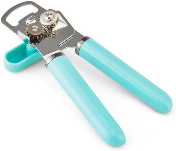 Manual Can Opener and Bottle Opener, High Carbon Stainless Steel Cutting Blade, Large Easy Turn Knob, Ergonomic Handles for Comfortable Grip, Dishwasher Safe Kitchen Gadget