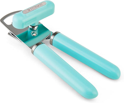 Manual Can Opener and Bottle Opener, High Carbon Stainless Steel Cutting Blade, Large Easy Turn Knob, Ergonomic Handles for Comfortable Grip, Dishwasher Safe Kitchen Gadget