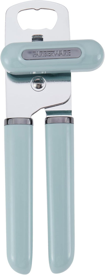 Manual Can Opener and Bottle Opener, High Carbon Stainless Steel Cutting Blade, Large Easy Turn Knob, Ergonomic Handles for Comfortable Grip, Dishwasher Safe Kitchen Gadget