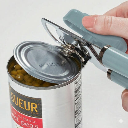 Manual Can Opener and Bottle Opener, High Carbon Stainless Steel Cutting Blade, Large Easy Turn Knob, Ergonomic Handles for Comfortable Grip, Dishwasher Safe Kitchen Gadget
