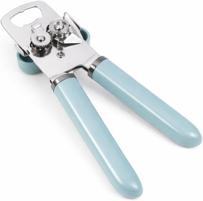 Manual Can Opener and Bottle Opener, High Carbon Stainless Steel Cutting Blade, Large Easy Turn Knob, Ergonomic Handles for Comfortable Grip, Dishwasher Safe Kitchen Gadget