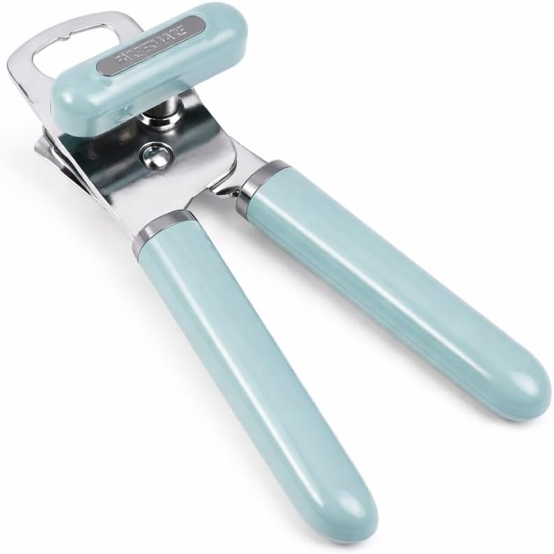 Manual Can Opener and Bottle Opener, High Carbon Stainless Steel Cutting Blade, Large Easy Turn Knob, Ergonomic Handles for Comfortable Grip, Dishwasher Safe Kitchen Gadget