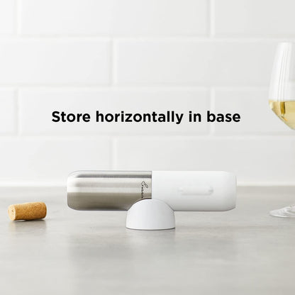Electric Corkscrew Wine Opener - Push Button Automatic Bottle Opener, Compact Design, Opens Bottles Quietly, Stores Vertically or Horizontally
