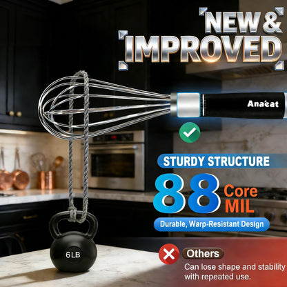 3 Packs Stainless Steel Whisk Set - Balloon Whisk, Thick Stainless Steel Wire ＆ Strong Handles, Egg Beater for Cooking, Blending, Whisking, Beating and Stirring (9"+11"+12")