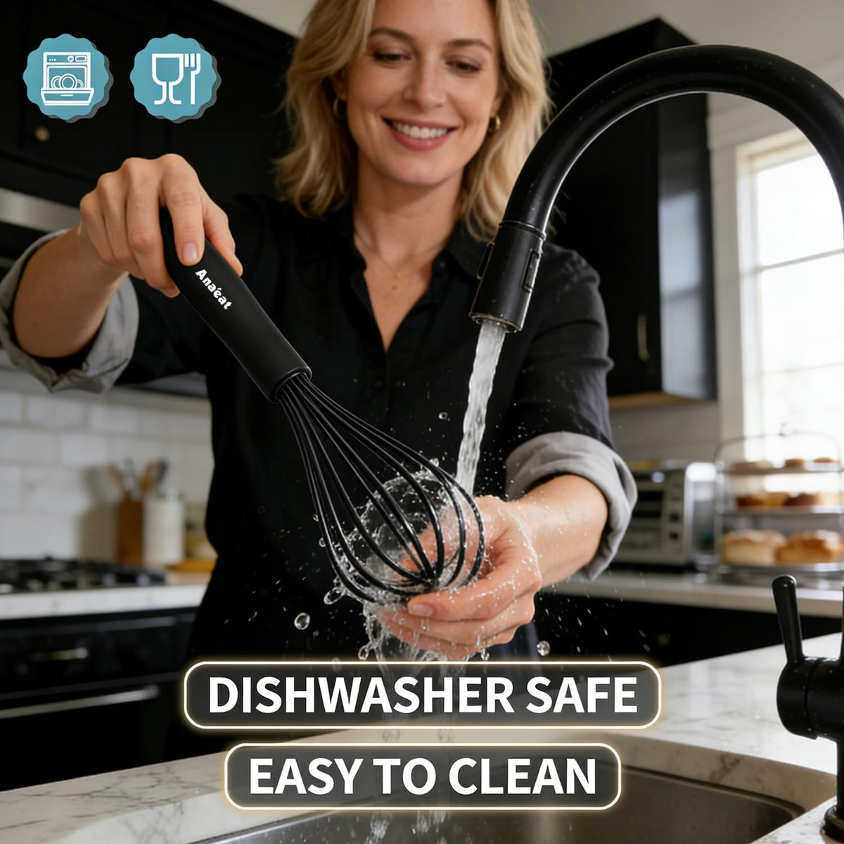 3 Packs Stainless Steel Whisk Set - Balloon Whisk, Thick Stainless Steel Wire ＆ Strong Handles, Egg Beater for Cooking, Blending, Whisking, Beating and Stirring (9"+11"+12")