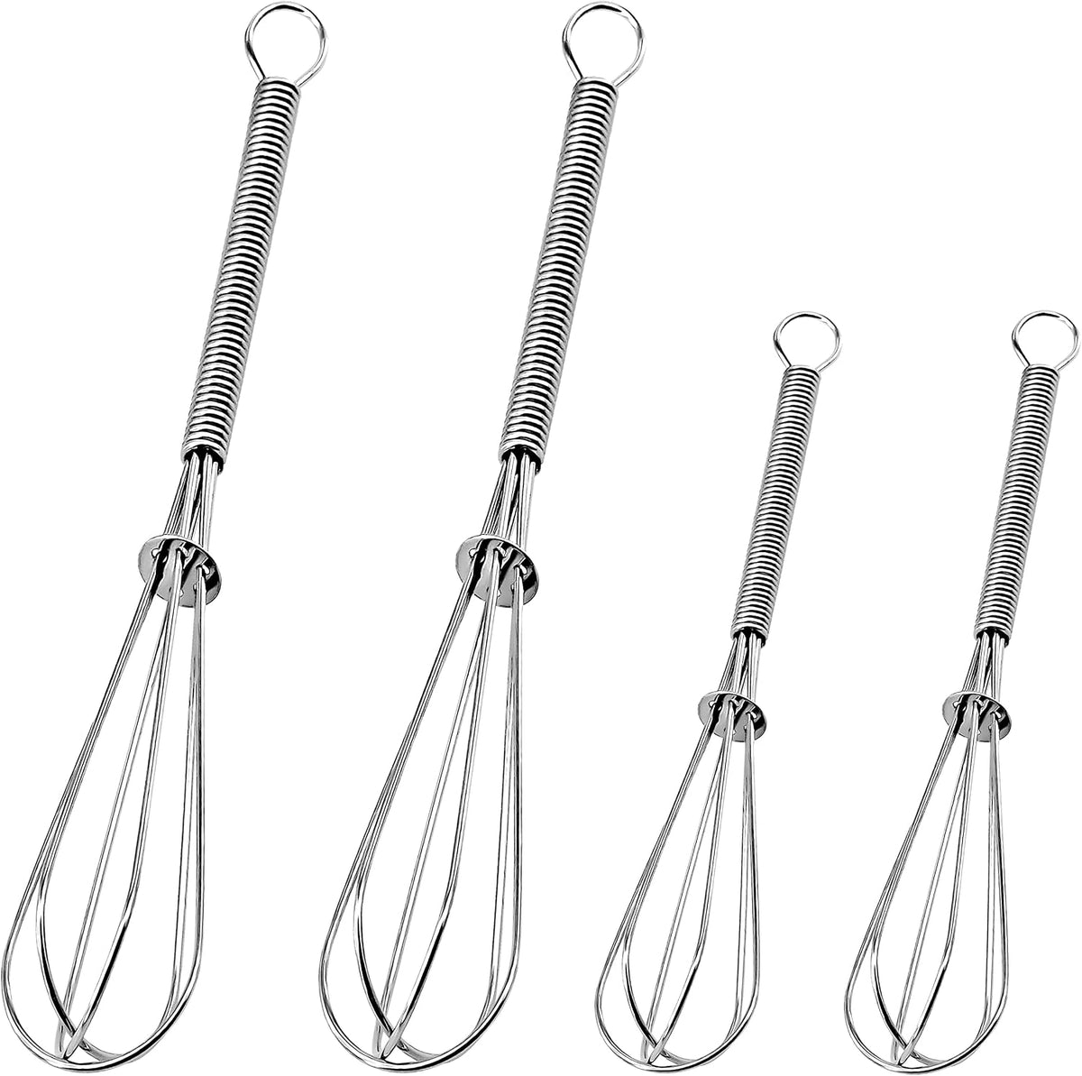 3 Packs Stainless Steel Whisk Set - Balloon Whisk, Thick Stainless Steel Wire ＆ Strong Handles, Egg Beater for Cooking, Blending, Whisking, Beating and Stirring (9"+11"+12")