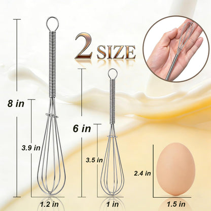 3 Packs Stainless Steel Whisk Set - Balloon Whisk, Thick Stainless Steel Wire ＆ Strong Handles, Egg Beater for Cooking, Blending, Whisking, Beating and Stirring (9"+11"+12")