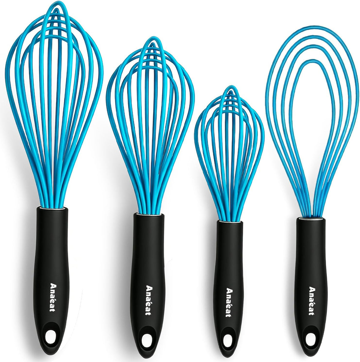 3 Packs Stainless Steel Whisk Set - Balloon Whisk, Thick Stainless Steel Wire ＆ Strong Handles, Egg Beater for Cooking, Blending, Whisking, Beating and Stirring (9"+11"+12")