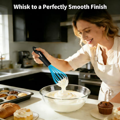 3 Packs Stainless Steel Whisk Set - Balloon Whisk, Thick Stainless Steel Wire ＆ Strong Handles, Egg Beater for Cooking, Blending, Whisking, Beating and Stirring (9"+11"+12")