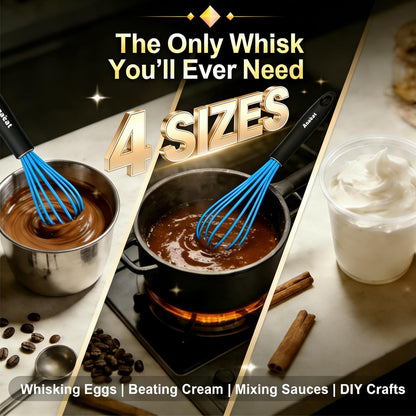 3 Packs Stainless Steel Whisk Set - Balloon Whisk, Thick Stainless Steel Wire ＆ Strong Handles, Egg Beater for Cooking, Blending, Whisking, Beating and Stirring (9"+11"+12")