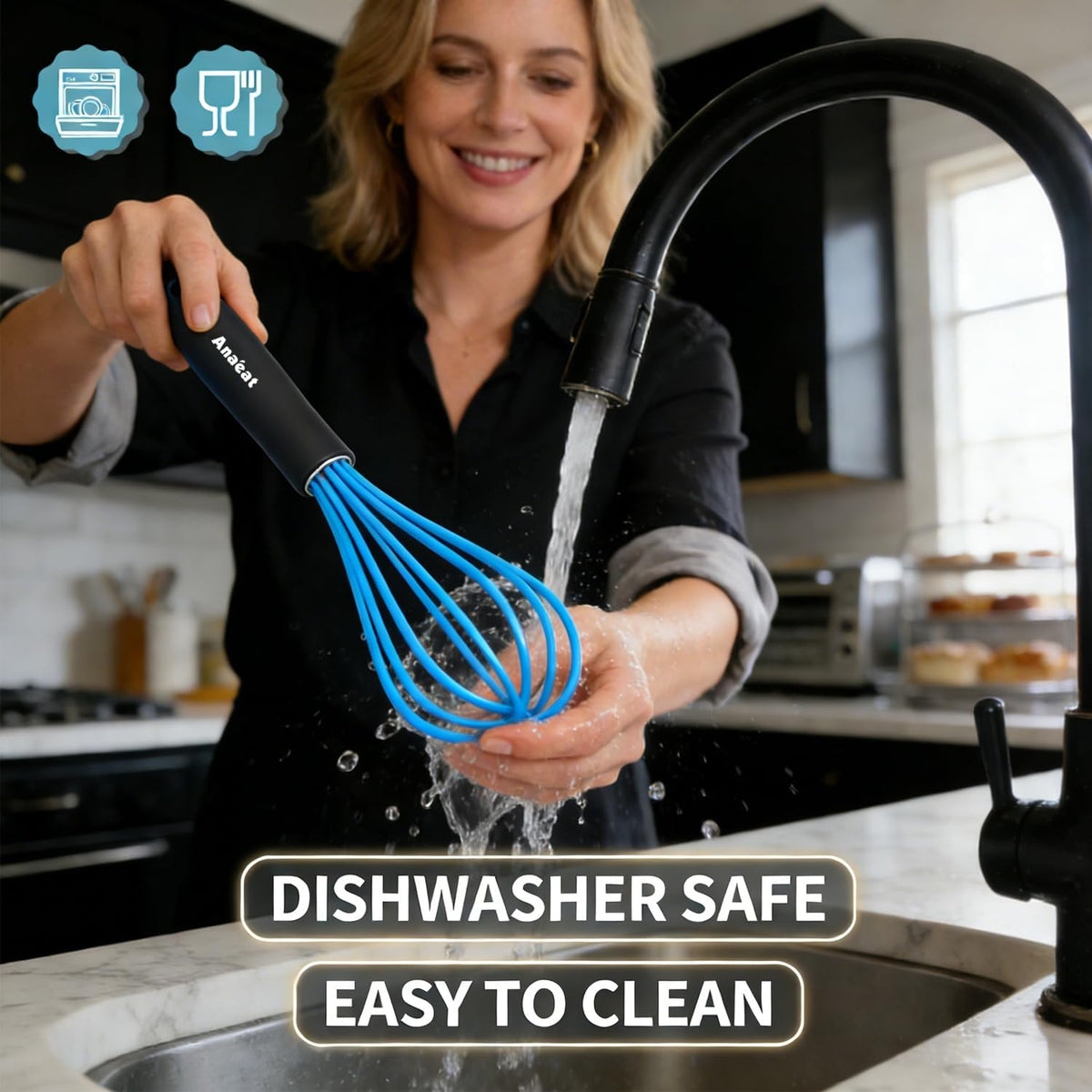 3 Packs Stainless Steel Whisk Set - Balloon Whisk, Thick Stainless Steel Wire ＆ Strong Handles, Egg Beater for Cooking, Blending, Whisking, Beating and Stirring (9"+11"+12")