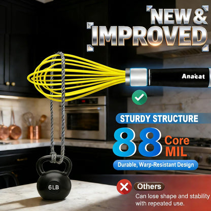 3 Packs Stainless Steel Whisk Set - Balloon Whisk, Thick Stainless Steel Wire ＆ Strong Handles, Egg Beater for Cooking, Blending, Whisking, Beating and Stirring (9"+11"+12")