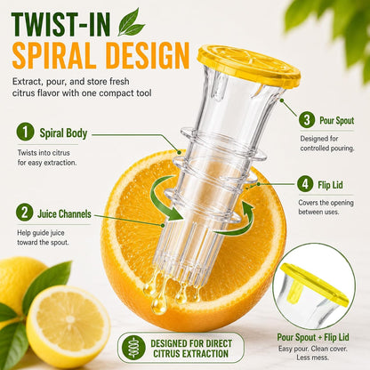 Lemon Squeezer, 2-Pack Screw Top Manual Juicer with Pour Spout - Handheld Citrus Press for Lime, Orange, Easy to Clean & Carry for Kitchen, Cocktails, Drinks, Outdoor