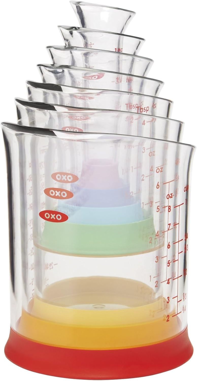Good Grips 7-Piece Nesting Measuring Beaker Set, Multicolored