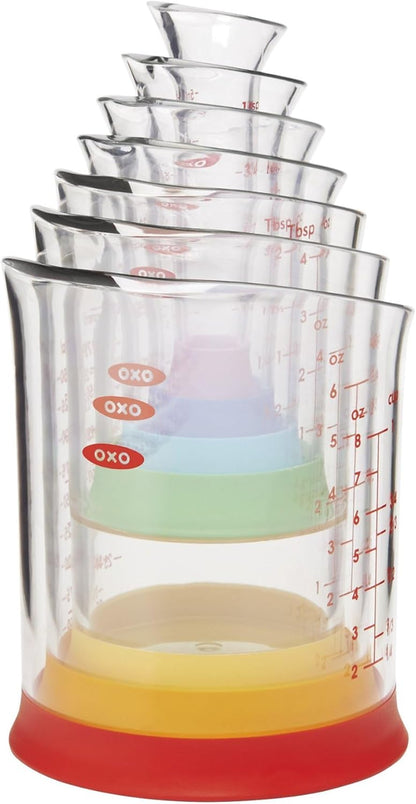 Good Grips 7-Piece Nesting Measuring Beaker Set, Multicolored