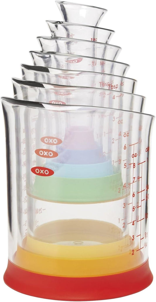 Good Grips 7-Piece Nesting Measuring Beaker Set, Multicolored