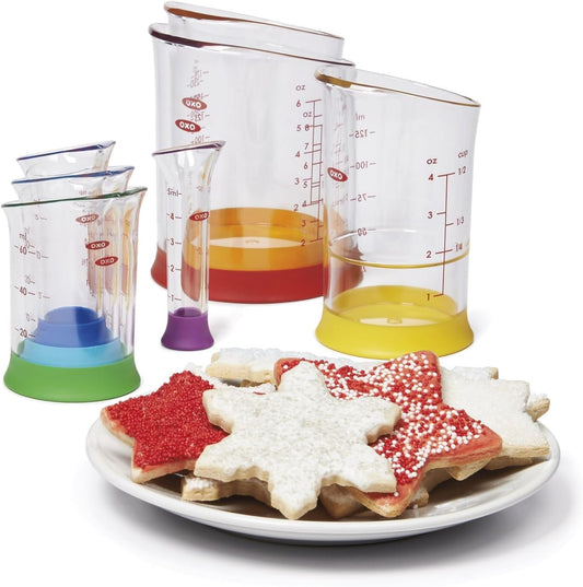 Good Grips 7-Piece Nesting Measuring Beaker Set, Multicolored