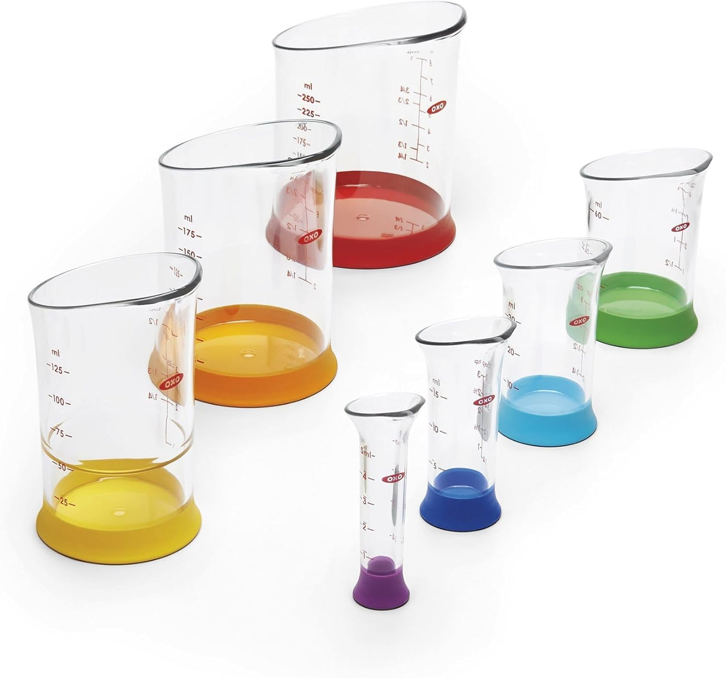 Good Grips 7-Piece Nesting Measuring Beaker Set, Multicolored