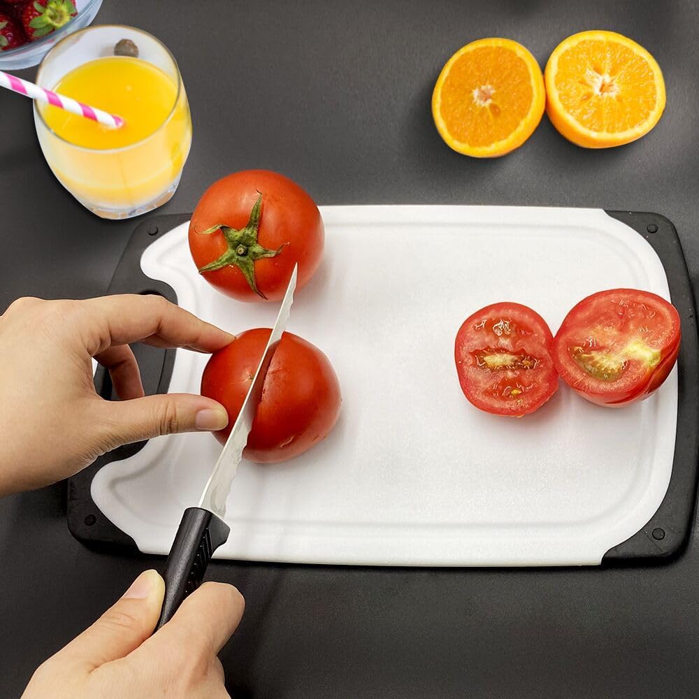 2Pack 5" Serrated Tomato Knife with Non-slip Handle - German Steel Blade Tomato Slicer| Ultra-Sharp Stainless Steel Kitchen Knives for Slicing Tomatoes, Onions & Soft Fruits | Dishwasher Safe