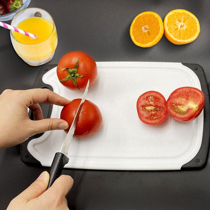 2Pack 5" Serrated Tomato Knife with Non-slip Handle - German Steel Blade Tomato Slicer| Ultra-Sharp Stainless Steel Kitchen Knives for Slicing Tomatoes, Onions & Soft Fruits | Dishwasher Safe