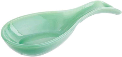 Glass Spoon Rest, 8 x 3.5 x 1.25, Green