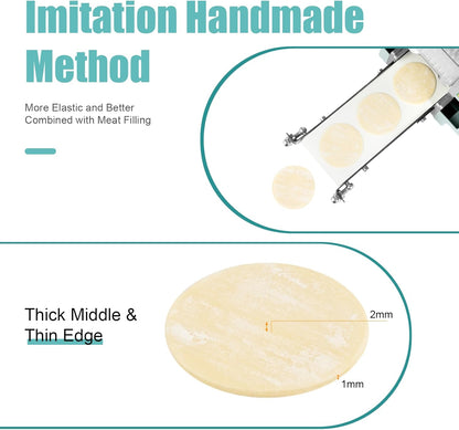 Electric Dumpling Wrappers Maker, 140W 110V Commmercial Automatic Dumpling Wrappers Maker Restuarant Dumpling Skin Processing Machine Round Mold Wonton Processing Equipment for Breakfast Street Shops