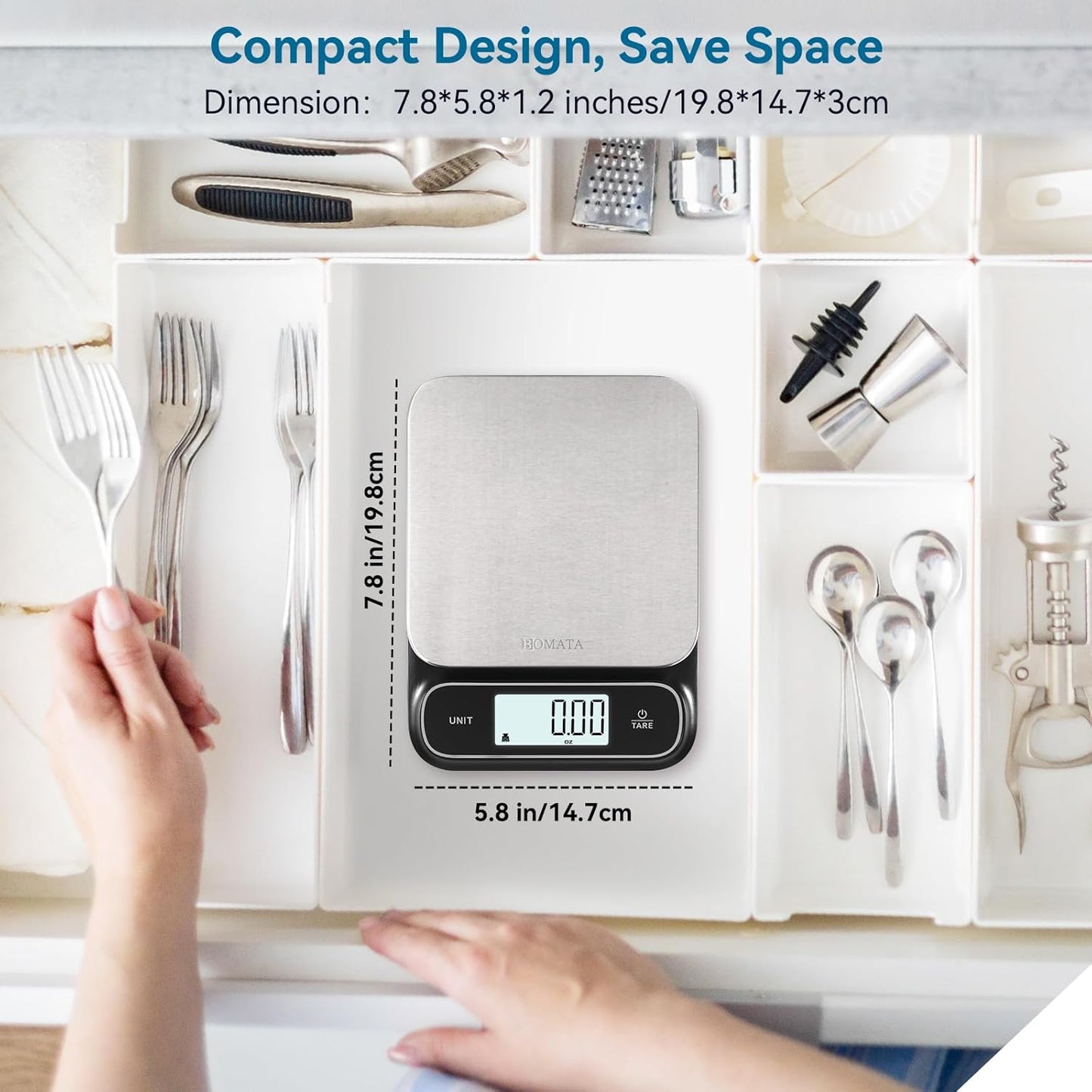 Waterproof IPX6 Kitchen Scale, 0.1 g/0.01 oz High Precision, 5 kg/11 lbs, Digital Scale with Backlight, Stainless Steel Weighing Platform, for Food, Cooking, Baking, Weight Loss.. B619, Grey