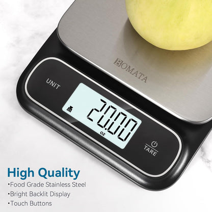 Waterproof IPX6 Kitchen Scale, 0.1 g/0.01 oz High Precision, 5 kg/11 lbs, Digital Scale with Backlight, Stainless Steel Weighing Platform, for Food, Cooking, Baking, Weight Loss.. B619, Grey