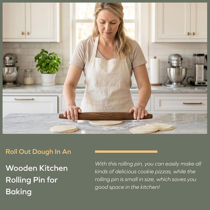 Wooden Rolling Pin for Baking, Beech Wood Tapered Rolling Pin
